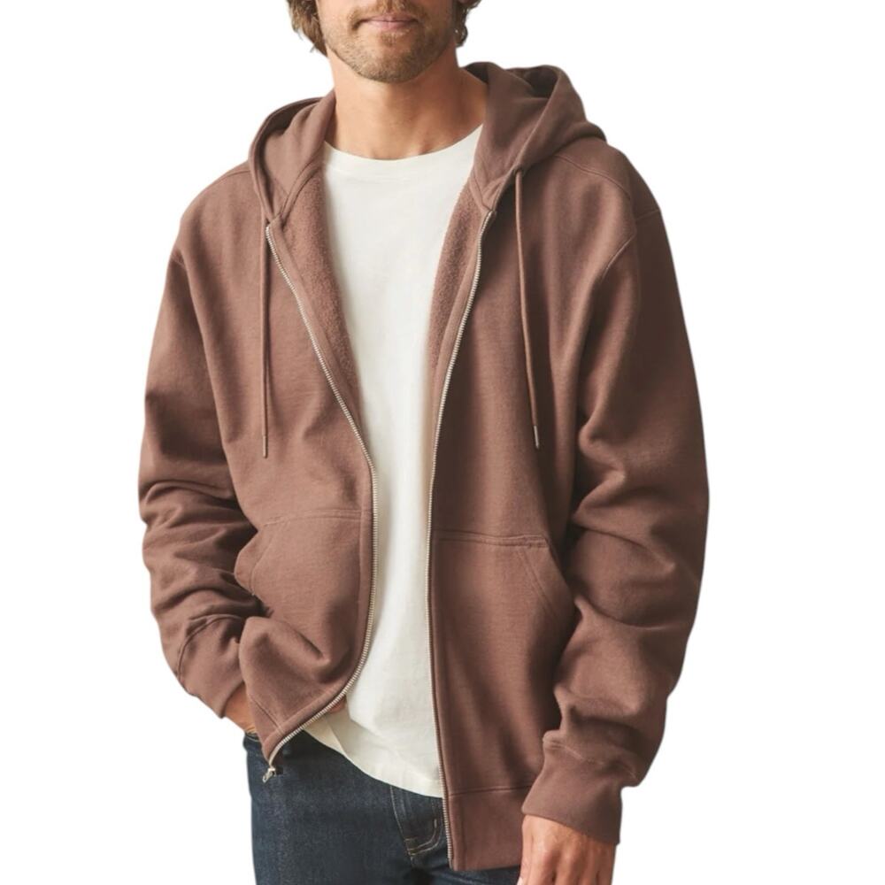 NWOT American Giant Men’s Relaxed Classic Full Zip Heavyweight Brown Size Large
